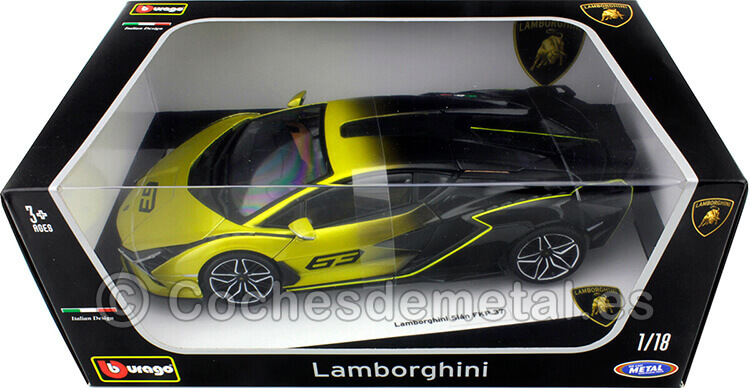 2020 Lamborghini Sian FKP 37 Nº63 Oro/Negro 1:18 Bburago 11100