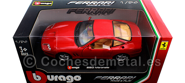 1998 Ferrari 550 Maranello Rojo 1:24 Bburago 18-26004