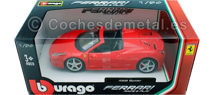 2011 Ferrari 458 Italia Spider Rojo 1:24 Bburago 18-26017