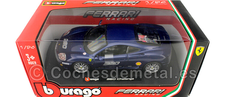 1999 Ferrari F360 Modena Challenge Nº360 Azul 1:24 Bburago 18-26304