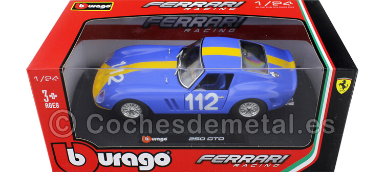 1962 Ferrari 250 GTO 112 azul/Amarillo 1:24 Bburago 18-26305