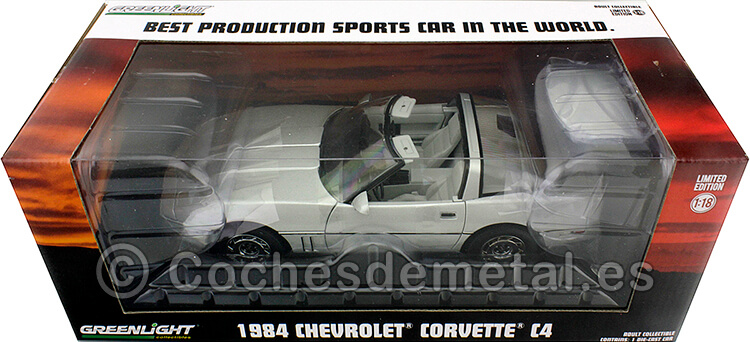 1984 Chevrolet Corvette C4 Vintage Ad Cars Plateado 1:18 Greenlight 13534