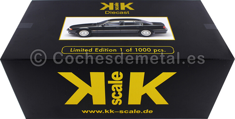 1994 BMW 740i E38 Serie 7 Negro Metalizado 1:18 KK-Scale 180361