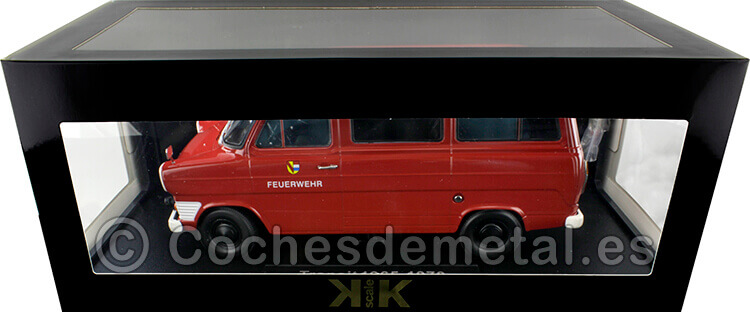 1965 Ford Transit Bus Cuerpo de Bomberos Rojo 1:18 KK-Scale 180467