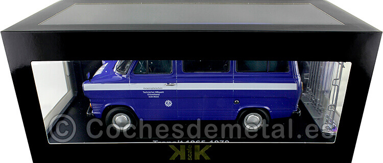 1965 Ford Transit Bus Asociación Alemana THW Azul 1:18 KK-Scale 180468