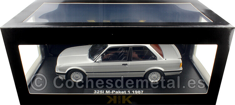 1987 BMW 325i (E30) Acabado M Plateado 1:18 KK-Scale 180741