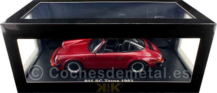 1983 Porsche 911 SC Targa Rojo Oscuro Metalizado 1:18 KK-Scale 180841
