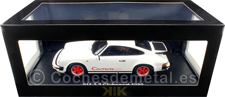 1989 Porsche 911 Carrera Coupe 3.2 Clubsport Blanco/Rojo 1:18 KK-Scale 180871
