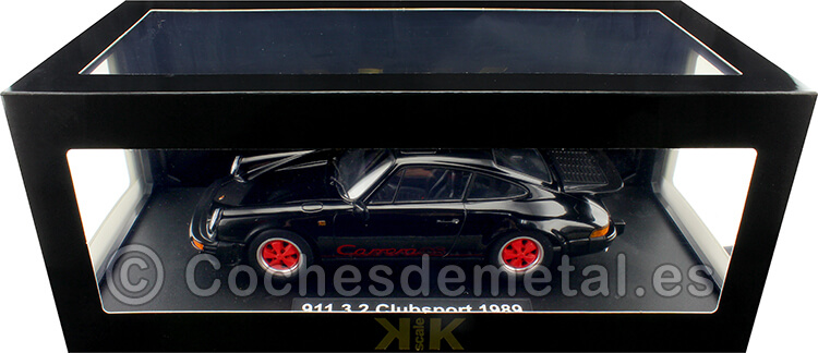 1989 Porsche 911 Carrera Coupe 3.2 Clubsport Negro/Rojo 1:18 KK-Scale 180873
