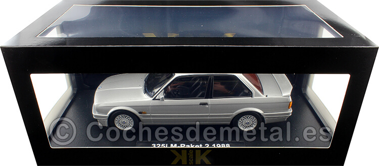 1988 BMW 325i (E30) Acabado M 2 Plateado 1:18 KK-Scale 180932