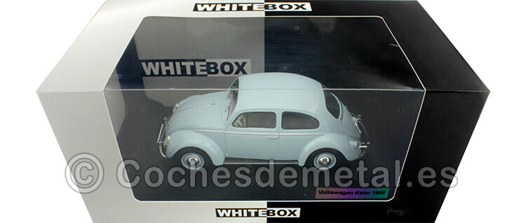 1960 Volkswagen VW Escarabajo Azul Claro 1:24 WhiteBox 124055