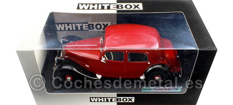 1938 Citroen Traction Avant 11BL Berlina Granate/Negro 1:24 WhiteBox 124116