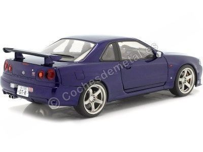 1999 Nissan Skyline GT-R (R34) Púrpura Medianoche 1:18 Solido S1804303 Cochesdemetal.es 2