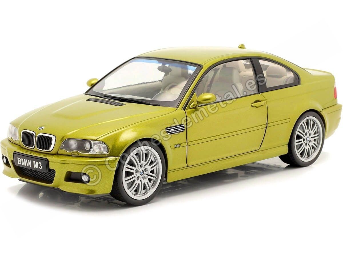 Maniobra amanecer A tiempo 2000 BMW M3 (E46) Coupe Amarillo Fenix 1:18 Solido S1806501