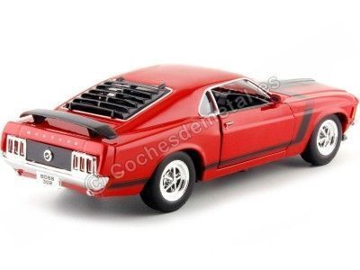 Cochesdemetal.es 1970 Ford Mustang BOSS 302 Fastback Rojo/Negro 1:24 Welly 22088 2