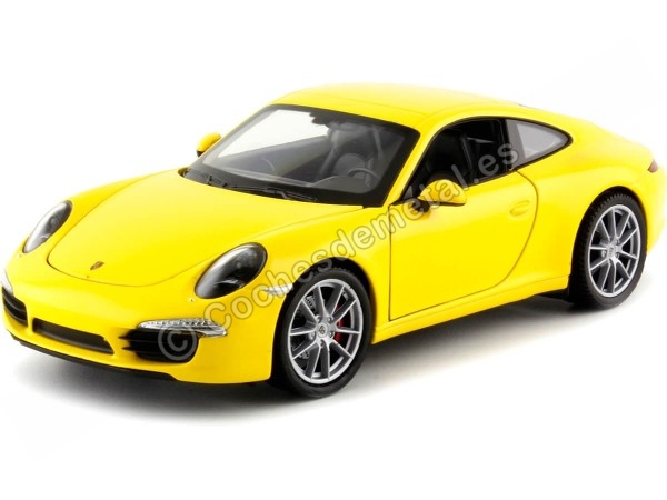 Cochesdemetal.es 2012 Porsche 911 (991) Carrera S Amarillo 1:24 Welly 24040