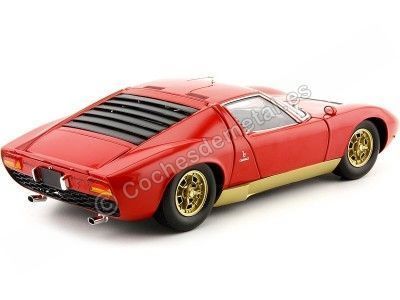 Cochesdemetal.es 1968 Lamborghini Miura P400S Rojo/Dorado 1:18 Kyosho 08316R 2