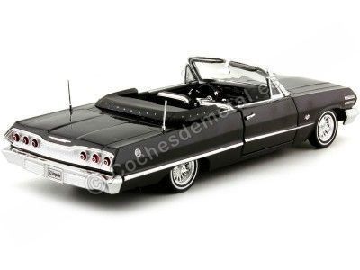 1963 Chevrolet Impala Convertible Tuning Negro 1:24 Welly 22434 Cochesdemetal.es 2