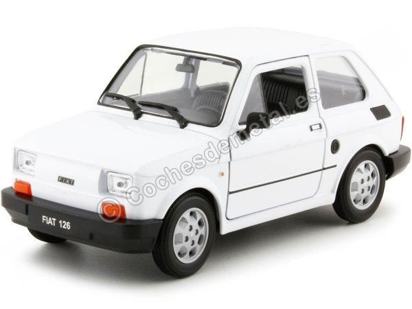 Cochesdemetal.es 1972 Fiat 126 (Seat 126) Blanco 1:21 Welly 24066