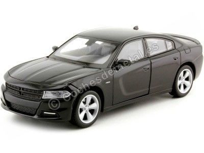 2016 Dodge Charger R/T Negro 1:24 Welly 24079 Cochesdemetal.es