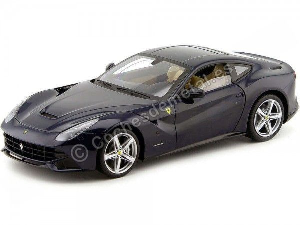 2012 Ferrari F12 Berlinetta Bleu Pozzi 1:18 Hot Wheels Elite X5476 Cochesdemetal 1 - Coches de Metal 