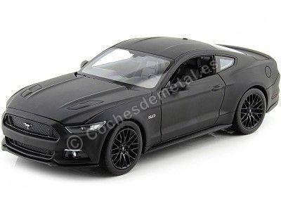 2015 Ford Mustang GT Negro Mate 1:24 Welly 24062 Cochesdemetal.es
