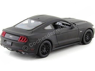 2015 Ford Mustang GT Negro Mate 1:24 Welly 24062 Cochesdemetal.es 2