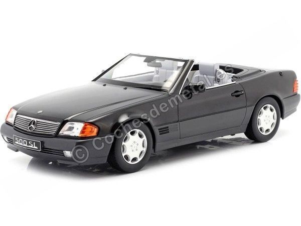 Cochesdemetal.es 1993 Mercedes-Benz 500 SL Convertible (R129) Black Metallic 1:18 KK-Scale 180371