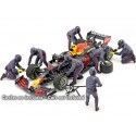 Cochesdemetal.es Set 7 Mecánicos de Boxes Fórmula 1 Equipo Red Bull 1:18 American Diorama 76555