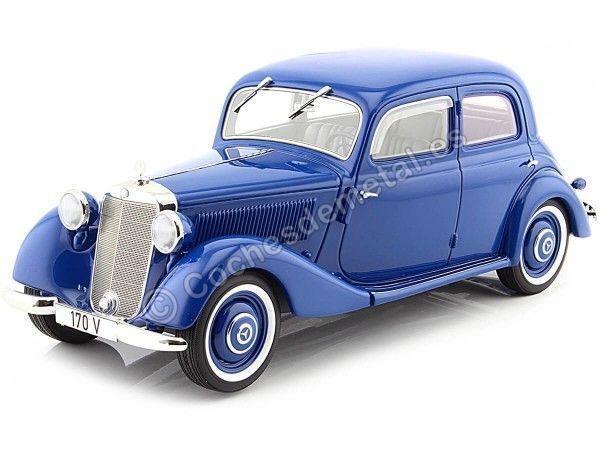 Cochesdemetal.es 1939 Mercedes-Benz 170V (W136) Azul Eléctrico 1:18 BoS-Models 412