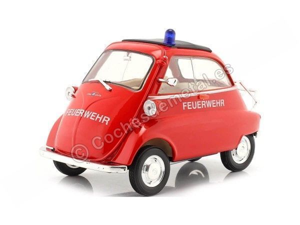 Cochesdemetal.es 1954 BMW Isetta 250 Bomberos Rojo 1:18 Welly 24096