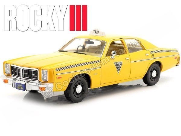 Cochesdemetal.es 1978 Dodge Monaco City Cab Taxi "Rocky III" Amarillo 1:18 Greenlight 19111