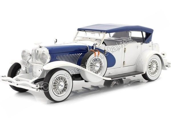 Cochesdemetal.es 1934 Duesenberg Phaeton II SJ Azul / Blanco 1:18 Greenlight 13589