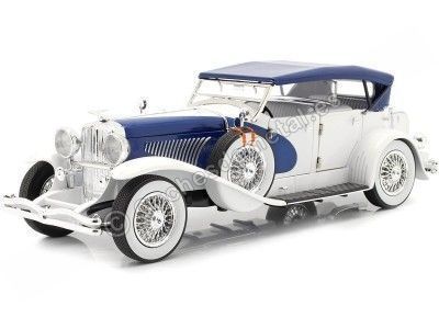Cochesdemetal.es 1934 Duesenberg Phaeton II SJ Azul/Blanco 1:18 Greenlight 13589