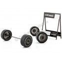 Carsdemetal.es Oz Racing Wheel Exposant avec deux axes et quatre roues 1:18 Modèles IXO Set002W