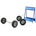 CARSDEMETAL.ES MINILITE Wheel Exposant avec deux axes et quatre roues 1:18 IXO MODELS SET001W
