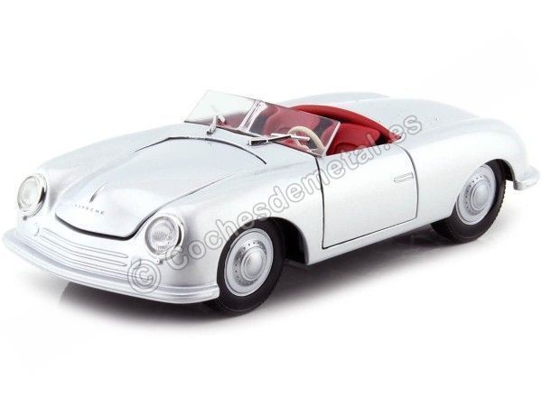 Cochesdemetal.es 1956 Porsche 356 Speedster Nº1 Plateado 1:24 Welly 24090