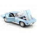 Cochesdemetal.es 1963 Chevrolet Corvette Sting Ray Coupé (C2) Azul Metalizado 1:24 Welly 24073