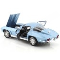 Cochesdemetal.es 1963 Chevrolet Corvette Sting Ray Coupé (C2) Azul Metalizado 1:24 Welly 24073