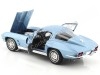 Cochesdemetal.es 1963 Chevrolet Corvette Sting Ray Coupé (C2) Azul Metalizado 1:24 Welly 24073