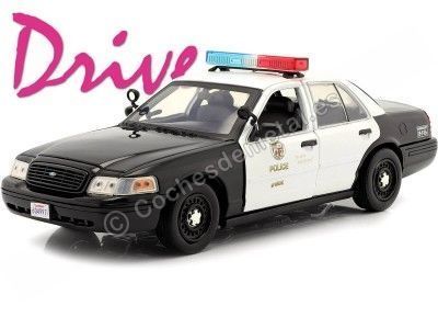Cochesdemetal.es 2001 Ford Crown Victoria Interceptor Policía de Los Ángeles "Drive" 1:18 Greenlight 13610