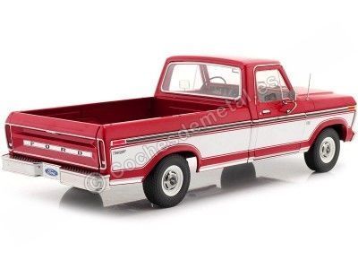 CARSDEMETAL.ES 1975 FORD F-100 PICHUP AVEC COUVERTURE DE DELUXE ROUGE / BLANC 1:18 Greenlight 13620 2