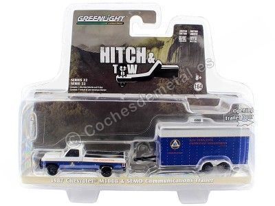 1987 Chevrolet M1008 Emergencias New York + Remolque de Comunicaciones "Hitch & Tow Series 22" 1:64 Greenlight 32220C Cochesd... 2