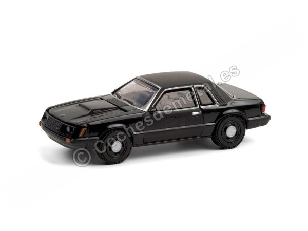 Cochesdemetal.es 1982 Ford Mustang SSP "Black Bandit Series 24" 1:64 Greenlight 28050b