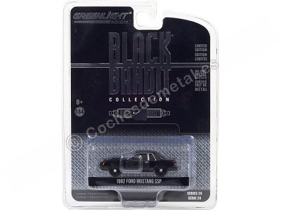 Cochesdemetal.es 1982 Ford Mustang SSP "Black Bandit Series 24" 1:64 Greenlight 28050b 2