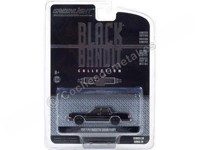 1987 Plymouth Gran Fury "Black Bandit Series 24" 1:64 Greenlight 28050C Cochesdemetal.es 2