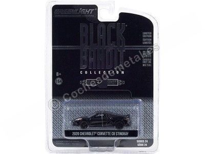 Cochesdemetal.es 2020 Chevrolet Corvette C8 Stingray "Black Bandit Series 24" 1:64 Greenlight 28050F 2