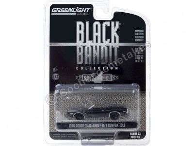 Cochesdemetal.es 1970 Dodge Challenger Cabrio "Black Bandit Series 23" 1:64 Greenlight 28030c 2