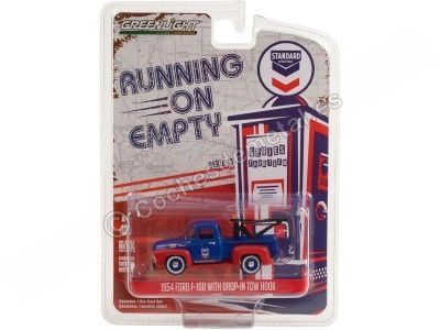 1954 Ford F-100 with Drop-in Tow Hook "Running on Empty Series 13" 1:64 Greenlight 41130A Cochesdemetal.es 2