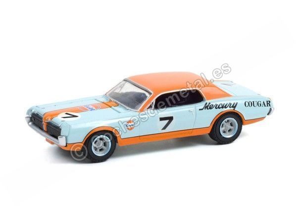 Cochesdemetal.es 1967 Mercury Cougar XR7 Trans Am Race Gulf Oil "Running on vide Series 13" 1:64 Greenlight 41130b